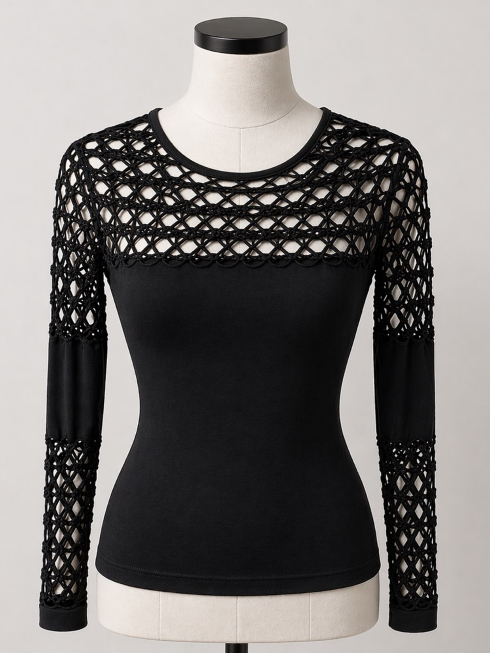Black Women's Lace Fitted Top